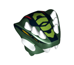 LEGO Dark Green Snake Head with Lime Scales (11742)