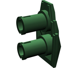 LEGO Dark Green Technic Connector 1 x 2 with Two Pins and Stepped Wedge (47501)