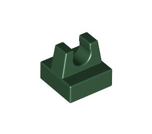 LEGO Vert foncé Tuile 1 x 1 avec Agrafe (Pas de coupe au centre) (2555 / 12825)