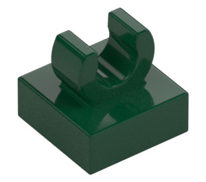 LEGO Dark Green Tile 1 x 1 with Clip (Raised "C") (15712 / 44842)