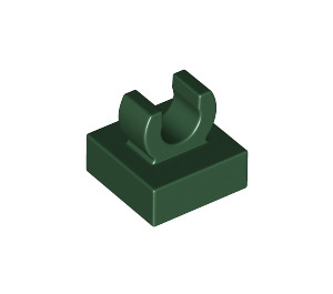 LEGO Dark Green Tile 1 x 1 with Clip (Raised "C") (44842)