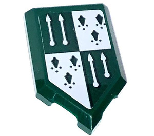 LEGO Vert foncé Tuile 2 x 3 Pentagonal avec Slytherin Emblem Autocollant (22385)