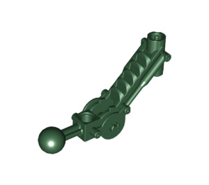 LEGO Dark Green Toa Arm 5 x 7 Bent with Ball Joint and Axle Joiner (32476)