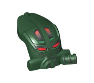 LEGO Dark Green Toa Mahri Kongu Head (60144)