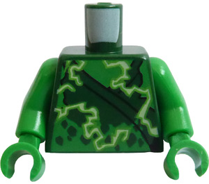 LEGO Donkergroen Torso Tunic met Fel groen en Wit Electricity Energy (973)