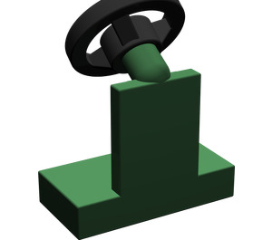 LEGO Dark Green Vehicle Console with Black Steering Wheel (3829 / 73081)
