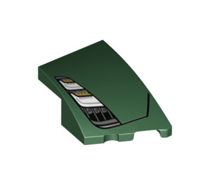 LEGO Verde scuro Cuneo 2 x 3 Destra con Headlights e Line (80178 / 88245)