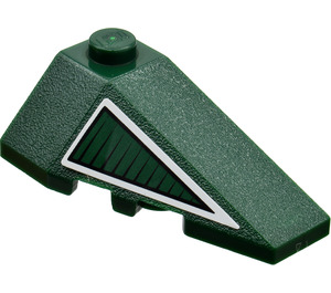LEGO Dark Green Wedge 2 x 4 Triple Right with Dark Green Triangle with White Border Sticker (43711)
