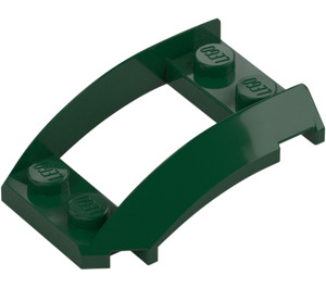 LEGO Dark Green Wedge 4 x 3 Curved with 2 x 2 Cutout (47755)