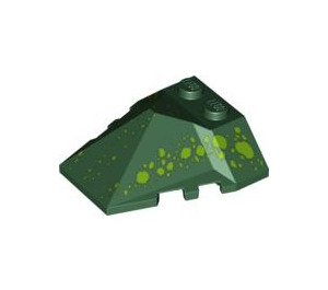LEGO Dark Green Wedge 4 x 4 Quadruple Convex Slope Center with Green Dots (47757)