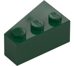 LEGO Dark Green Wedge Brick 3 x 2 Right (6564)