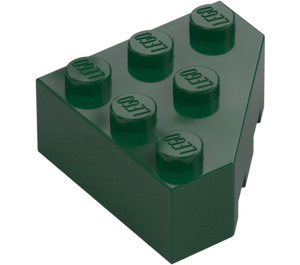 LEGO Ciemnozielony Klin Cegła 3 x 3 bez Narożnik (30505)