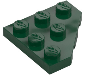 LEGO Donkergroen Wig Plaat 3 x 3 Hoek (2450)