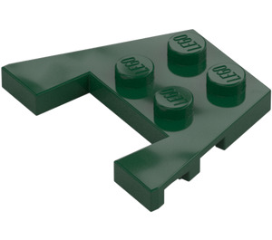 LEGO Mørk grønn Kile Plate 3 x 4 med knottskår (28842 / 48183)