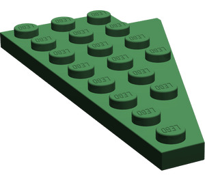 LEGO Dark Green Wedge Plate 4 x 8 Wing Left with Underside Stud Notch (3933)