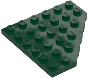 LEGO Mörkgrön Kil Platta 6 x 6 Hörn (6106)