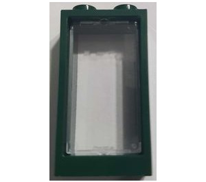 LEGO Verde oscuro Window 1 x 2 x 3 without Sill (60593) with glass