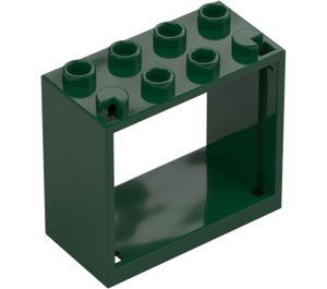 LEGO Dark Green Window 2 x 4 x 3 with Square Holes (60598)