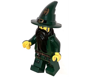 LEGO Tmavě zelená Čaroděj Minifigurka