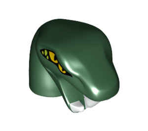 LEGO Dark Green Zoltar Snake Villain Minifigure Head (25077)