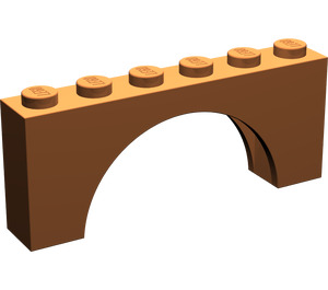 LEGO Dunkelorange Bogen 1 x 6 x 2 Dickes Oberteil und verstärkte Unterseite (3307)