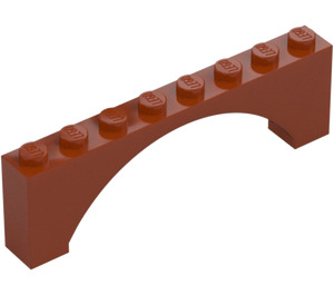 LEGO Mørk orange Hvælving 1 x 8 x 2 Hævet, tynd top uden forstærket underside (16577 / 40296)