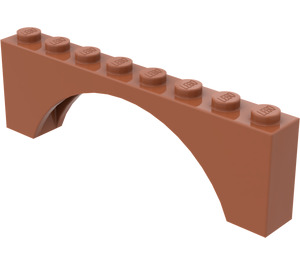 LEGO Naranja oscuro Arco 1 x 8 x 2 Parte superior gruesa y parte inferior reforzada (3308)