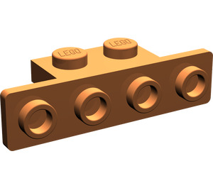 LEGO Donkeroranje Beugel 1 x 2 - 1 x 4 met afgeronde hoeken (2436 / 10201)