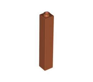 LEGO Mörk Orange Kloss 1 x 1 x 5 med ihålig knopp (2453)