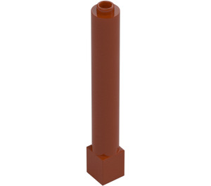 LEGO Mørk orange Klods 1 x 1 x 6 Rund med Firkant Base (43888)