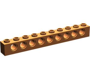 LEGO Dark Orange Brick 1 x 10 with Holes (2730)