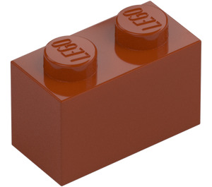 LEGO Donkeroranje Steen 1 x 2 met buis aan de onderzijde (3004 / 93792)