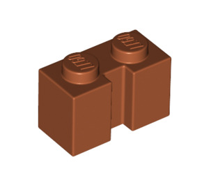 LEGO Dunkelorange Backstein 1 x 2 mit Nut (4216)