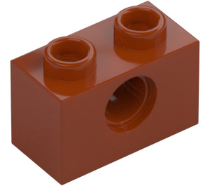 LEGO Dunkelorange Stein 1 x 2 mit Loch (3700)