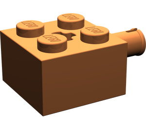 LEGO Dunkelorange Backstein 2 x 2 mit Stift und Axlehole (6232 / 42929)
