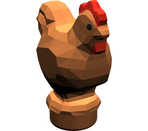 LEGO Dark Orange Chicken with Red Comb (Narrow Base) (16723 / 61822)