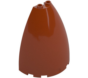 LEGO Dark Orange Cone 3 x 6 x 6 Half Wall (18909 / 35155)