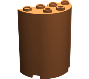 LEGO Orange sombre Cylindre 2 x 4 x 4 Demi (6218 / 20430)