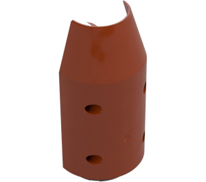 LEGO Mörk Orange Cylinder 6 x 3 x 10 Halv med Taper och Fyra Stift Hål (57792)