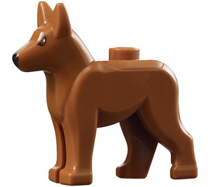 LEGO Donkeroranje Hond - Alsatian met Zwart Ogen (92586 / 96152)