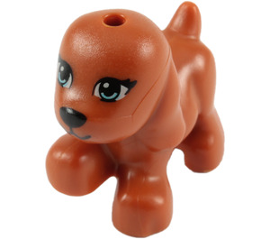 LEGO Orange Sombre Chien (Walking) avec Bleu Yeux (12197 / 98937)