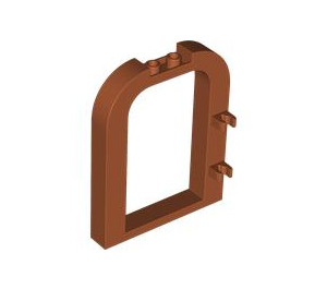 LEGO Dark Orange Door Frame 1 x 6 x 6 Curved Top with 1 x 2 Cutout and Clips (5258)