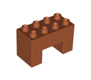 LEGO Dark Orange Duplo Brick 2 x 4 x 2 with 2 x 2 Cutout on Bottom (6394)