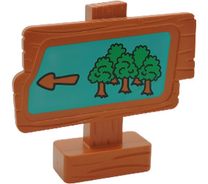 LEGO Dark Orange Duplo Road Sign with Trees (31283)