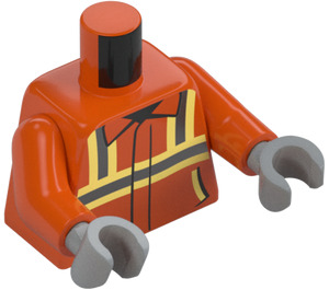 LEGO Mørk orange Kvinde Bygningsarbejder Minifig Torso (973)