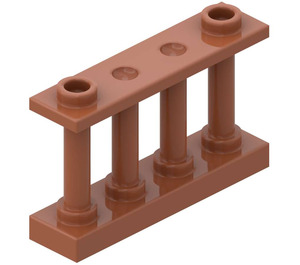 LEGO Orange Sombre Clôture Spindled 1 x 4 x 2 avec 2 tenons supérieurs (30055)