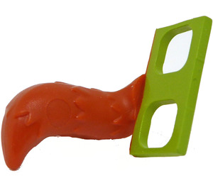 LEGO Dark Orange Fluffy Tail with Lime Hips Attachment (18277 / 102053)