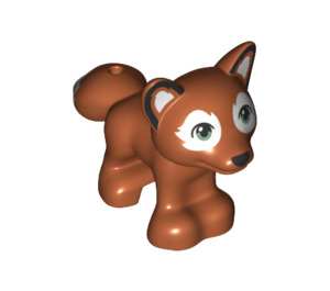 LEGO Orange Sombre Fox avec Vert Yeux (19532 / 25285)