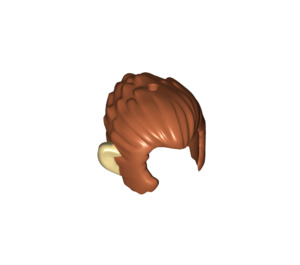 LEGO Dark Orange Hair Swept Back with Tan Ears (53094 / 100924)