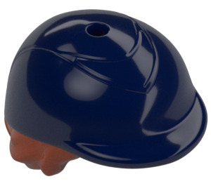 LEGO Arancione scuro Capelli con Dark Blu Cavallo Riding Casco (2136)